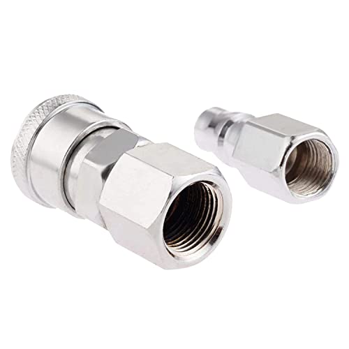 Image of (QRC) Pneumatic Fittings Air Line Hose Compressor Connector Quick Release Coupler Air Line Fittings for Air Line Hose (SF20 + PF20)