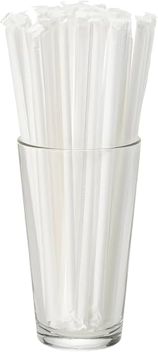 200 pitillos plásticos blancos desechables de 8.2 pulg miniatura 7