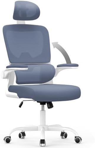 Bild 17 - naspaluro Bürostuhl, Ergonomischer Bürostuhl mit Verstellbarer Kopfstütze, Armlehnen, Dynamischer Lordosenstütze, Schreibtischstuhl mit Atmungsaktivem Netzbezug für das Home Office,Upgrade Grau
