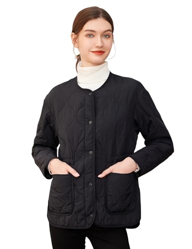 ROYAL MATRIX Women's Quilted Jacket Lightweight and Padded Trendy Coat Button Down Jacket with Pockets2