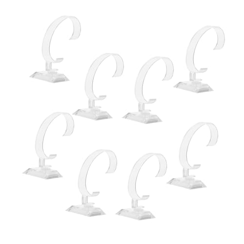 COLLBATH 12Pezzi Supporti per Orologi Trasparenti Da Espositori C-shaped Plastica per Vetrine e Stoccaggio Orologi Ideali per Casa e Negozi