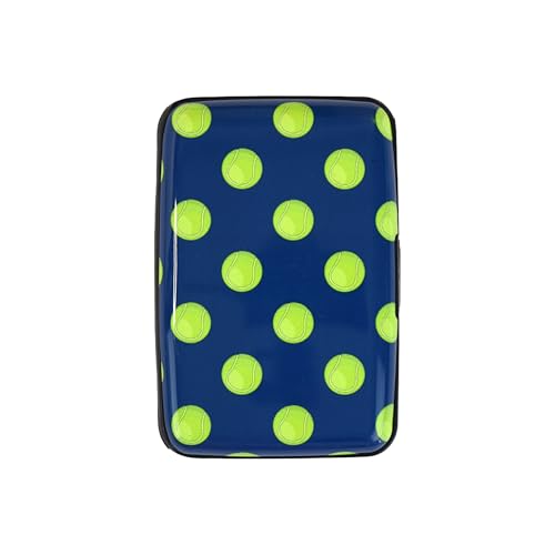 Tennis Card Holder Wallet – Hard-Shell Credit Card Case with Tennis Ball Design – Fits Credit Cards, ID & Insurance Cards – Compact Pocket Organizer for Tennis Players & Sports Fans
