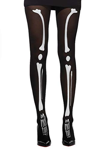 Smiffys Collants opaques noir, motif squelette