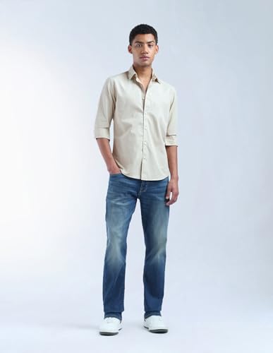 Image of Flying Machine Men's Regular Fit Shirt | Solid | Long Sleeves | Shirt for Man