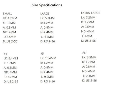 Echeson 6PCS T6 Torx Titanium Alloy Screws with UN 2-56 Thread Fit for Deep Carry Pocket Clip DIY Making Accessory(X-Large)