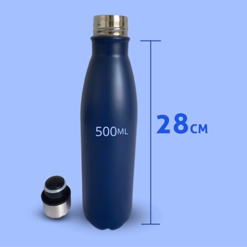 Garrafa De Água Portatil Inox Térmica Squeeze Com Camada Dupla Para Academia Esporte 500 ML Quente F