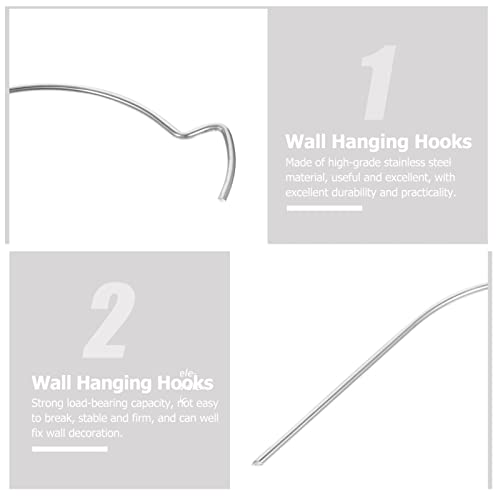 Image of Angoily 50PCS Drywall Picture Hangers Hooks Stainless Steel Picture Hanging Hooks Wall Hangers Without Nails for Hanging Mirrors Frames Clock Shelves