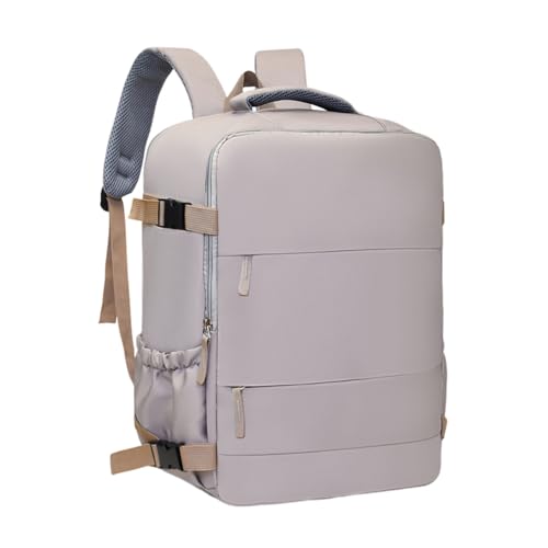Treer Mochila Viaje Cabina Avion 40x30x20, Color Sólido Mochila Viaje Hombre Mujer, Travel Backpack, Impermeable Bolsa Viagem, Equipaje de Mano, para Vueling Ryanair (Gris,40x30x20cm)