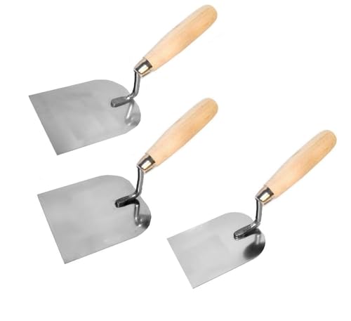 Juego de 3 paletas anchas de acero inoxidable para estuco, para enyesado y renderizado
