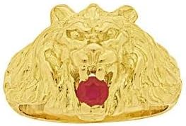 chevalière homme or lion