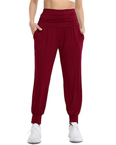 RIOJOY Hohe Taille Damen Yoga Jogginghose, Sport Haremshose Damen mit...