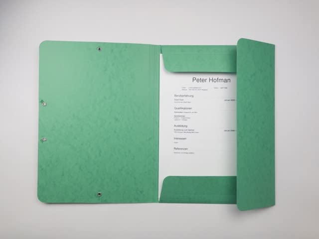 Pack of 10 Pressboard Folders A4 Green Folder with Elastic Strap Premium Folder with Elastic Strap 330 g/m² - Image 4