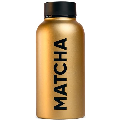 WOW TEA Matcha - Botella de acero inoxidable de 300 ml con filtro Matcha integrado, aislamiento de doble pared, a prueba de fugas, resistente a los arañazos, duradera y elegante, preparación sin