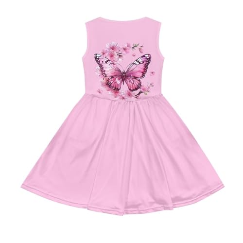 Casual Sleeveless Summer Skater Dress for Girl Loose Swing Cute Print Sundress with Pockets2