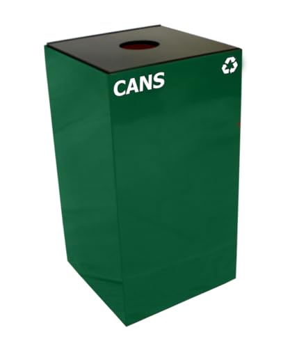 Witt Industries 28GC01-GN 28 gal Square Recycle Unit with Round Opening Green