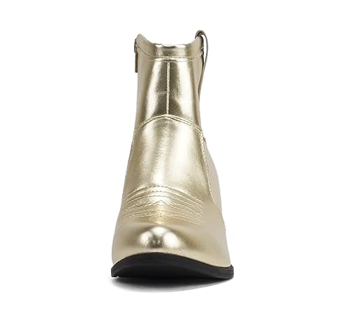 Image of Soda inchTELLER inch ~ Women's Western Cowboy Boots with Stitched Detailing, Pointed Toe, and Low Block Heel