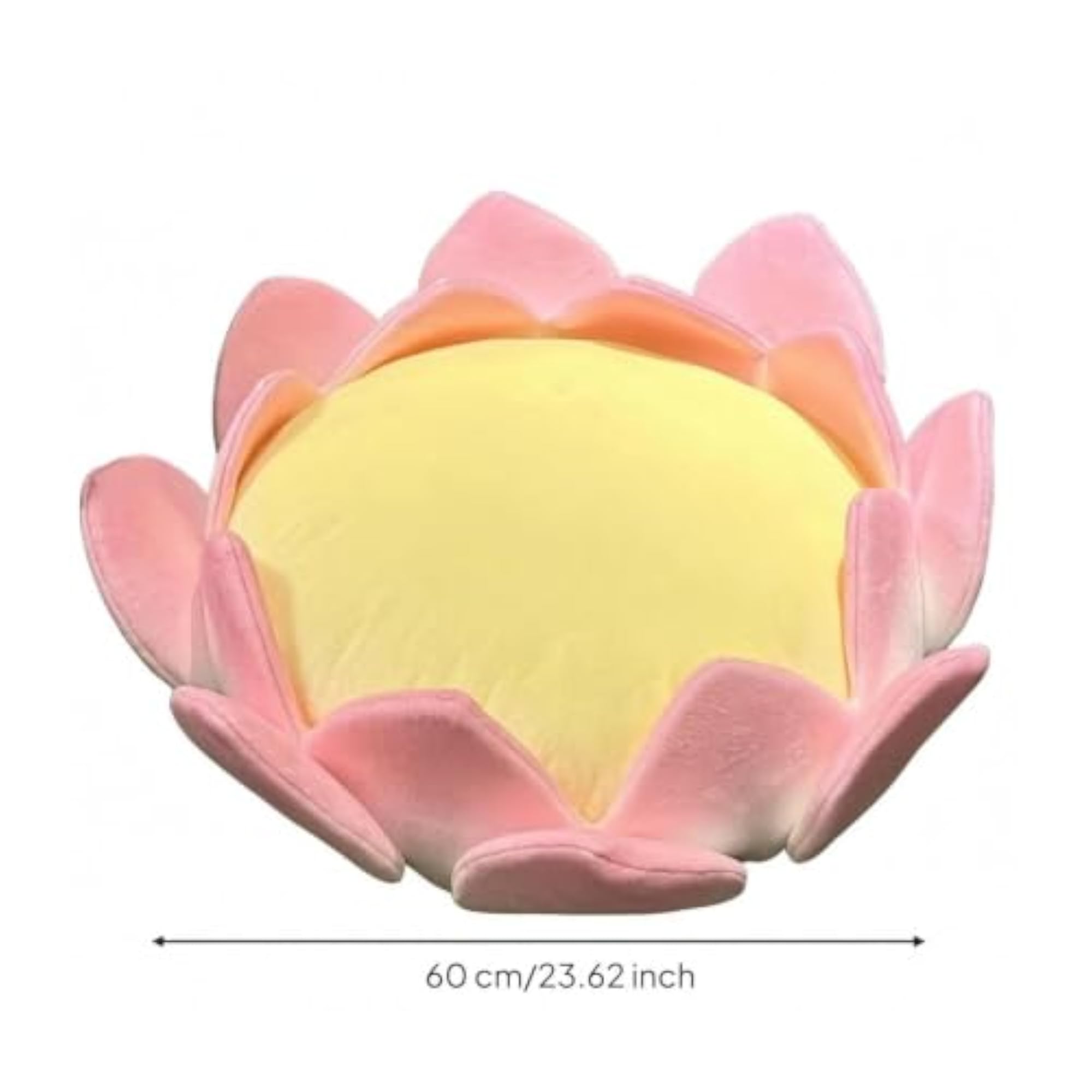 Plush Rounded Flower Seat Cushion for Tatami Room