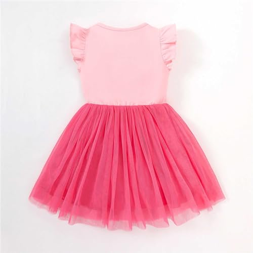LitBud Tulle Dress for Girls Birthday Outfit Party Dresses Toddler Short Sleeve Causal Summer Tutu Skirts for 1-8 Years3