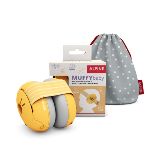 Image of Alpine Muffy Baby Ear Protection for Babies and Toddlers up to 36 Months - CE & ANSI Certified - Noise Reduction Earmuffs - Comfortable Baby Headphones Against Hearing Damage & Improves Sleep - Yellow
