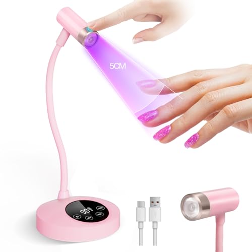 krofaue 12W UV Nail Lamp - Professional Auto-Sensing Nail Dryer with 4 Timers, Touch Buttons Rechargeable UV Light for Gel Nails Polish for Home DIY Manicure