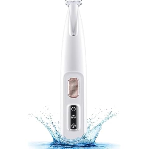 Petyoung Dog Paw Trimmer with LED Light, Rechargeable Cordless Dog Grooming Clippers for Paws, Ears, Face, Rump, Fully Waterproof Low Noise Clipper for Dogs Cats Cover