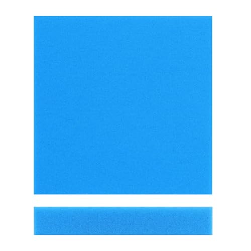 Wiltec Tapis Japonais filtrant - 50 x 50 x 5 cm / 30 ppi - Fin - Filtre de Bassin et d'Aquarium pour Filtration Eau HMF - Couleur Bleue