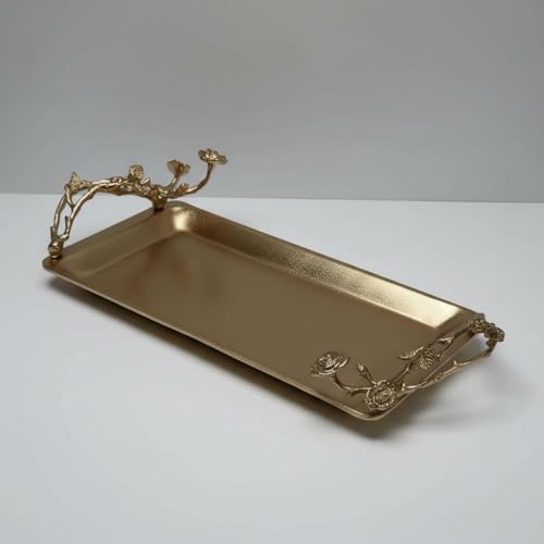 Decozen Bathroom Tray - Elegant Aluminium & Brass Bathroom Decor,