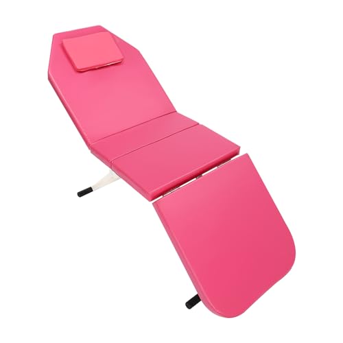 GGTYURTM Camilla de masaje plegable rosa | Altura regulable | 200-250 kg de carga | PU rosa | Incluye reposacabezas y orificio para respirar | Portátil y plegable para tatuaje, bienestar y
