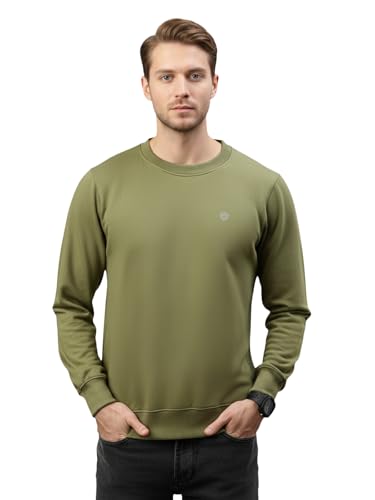 Image of Lux Cozi Men's Cotton Blend Casual Crew Neck Sweatshirt with Stay Warm Treatment ||Sweatshirts for Men
