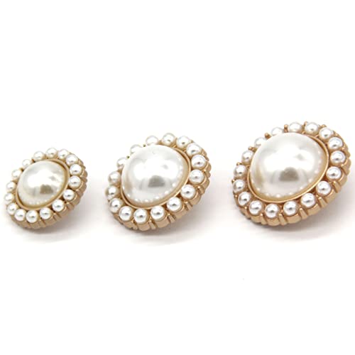 Usosou USOSOUGOLDG05 18Mm Vintage Women Coat Gold Metal Full Pearl Buttons thumb #5
