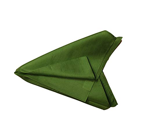 Royal Silk Fine Pea Green Silk Pocket Square Smooth Mulberry Silk - 100% Silk – Large 16” Square