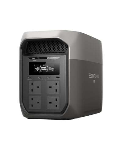 EF ECOFLOW DELTA 3 Max Portable Power Station 2048Wh LiFePO Battery 2400W X-Boost Output Ultra-Fast 080% Charging in 51 mins Solar Generator for Home Backup Power Outages RV & Outdoor Use