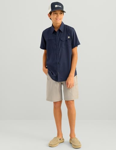 HUK Kids Tide Point Short Sleeve Shirt, Fishing Button Down for Kids2