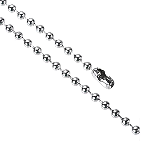 Image of uxcell Pull Chain Extension 3.28 Ft Stainless Steel 6mm Beaded for Light Fan