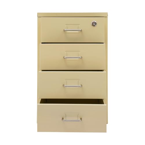 Image of 4 Drawer File Cabinet with Lock Steel Mobile Filing Cabinet for Office Home