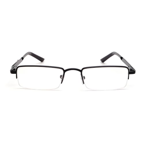 Image of Half Rim Reading Glass for Men and Women | Lightweight Rectangular Design | Scratch-Resistant Lens | Soft Silicone & Adjustable Nose Pads | Suitable for All Face Types