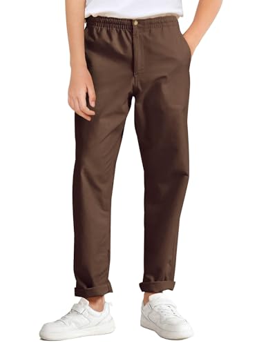 Image of Haloumoning Boys School Uniform Chino Pants Kids Twill Pants 5-14 Years