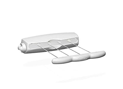 Stendibiancheria Da Parete Con 8 Fili - In Acciaio Plastificato Nero, Ideale Per Spazi Piccoli - Foto 12