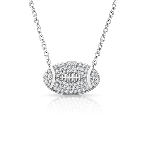Moissanite Rugby Pendant Necklace for Women,Football Pendant Necklace D Color VVS1 18k Gold Plated 925 Sterling Silver