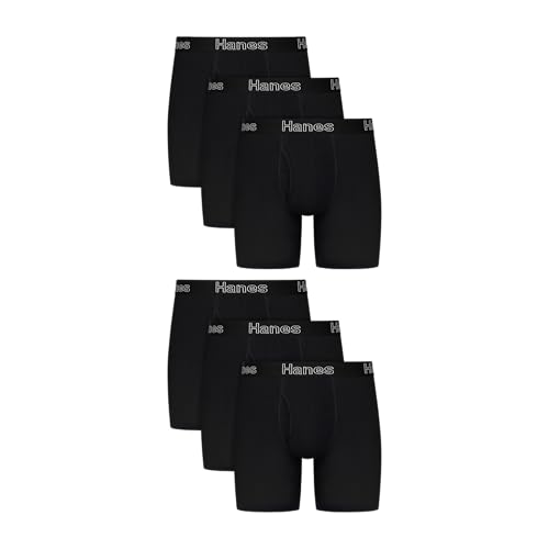 Hanes Men's Boxer Brief Underwear Pack, Stretch Cotton Boxer Briefs for Men, Moisture-Wicking, 12-Pack