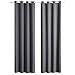 Bedsure Cortinas Opacas Térmicas Aislantes - Cortinas Salon 2 Piezas Acustica y Antiruido, Cortina Protección Solar y Anti Luz 140x260, Gris Oscuro