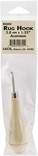 Image of Lacis Punch Needle Rug Hook W /Wood Handle - Aluminum 3mmx1.25 inch