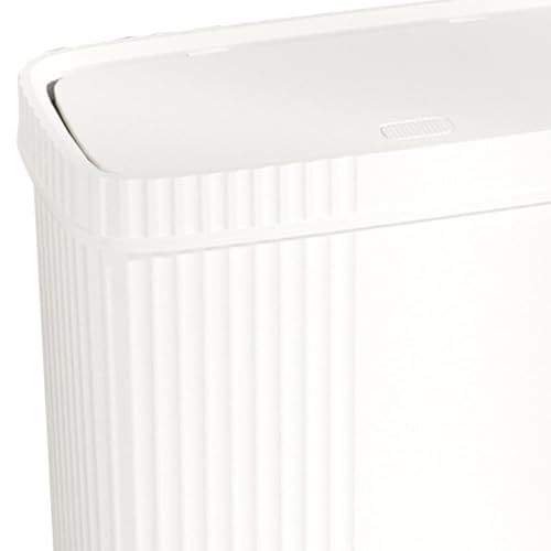 Caneca de basura con tapa de presionar blanca 28x13.5x27.3 cm miniatura 6