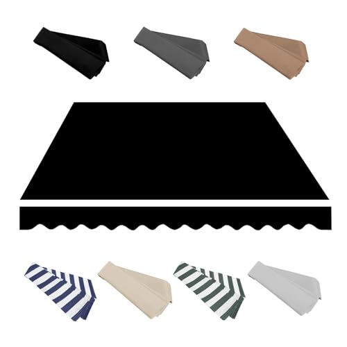 Tenda retrattile di ricambio in tessuto da 2,0 m a 5 m, per esterni, patio, balcone, tende a braccio estensibile, nero, 500 x 250 cm