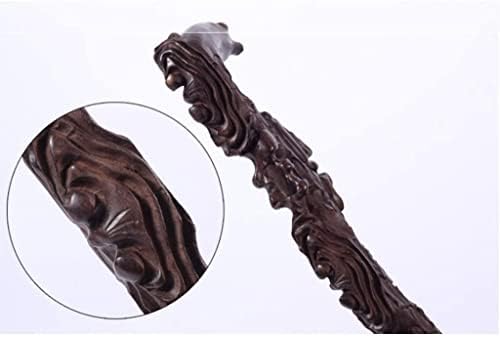 Miniatura 4 de Bastón de madera maciza de caoba, bastón de madera maciza de ébano, material entero Ganoderma Lucidum, adecuado para regalo de ancianos, muleta de