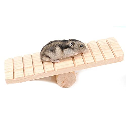 ANCLLO Schaukel Wippe Spielzeug für Pet Hamster, Holz Kauen Klettern Pet Cage Zubehör für Chinchilla Frettchen Nagetiere Kleintiere, Geschenk für kleine Tiere, Maus, Ratten, Chinchilla, Rennmäuse