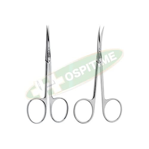 Hospitalime Fine Iris scissors set up 11.5 cm (4) ") straight and curved - 2 pcs Hospitalime Fine Iris scissors set up 11.5 cm (4) ") straight and curved - 2 pcs