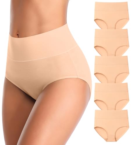 Image of MISSWHO Cotton High Waisted Women Underwear Soft Briefs Full Coverage Comfy Ladies Panties (Regular & Plus Size)