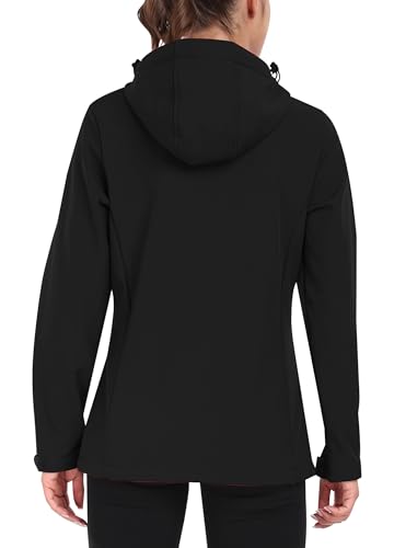 Softshell Jacket Women Fleece Lined Rain Jacket Waterproof Hood Lightweight Coat Ladies for Outdoor Hiking3