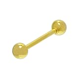 14K Yellow Gold Body Piercing Straight Barbell (14 Gauge, 5/8' Length)